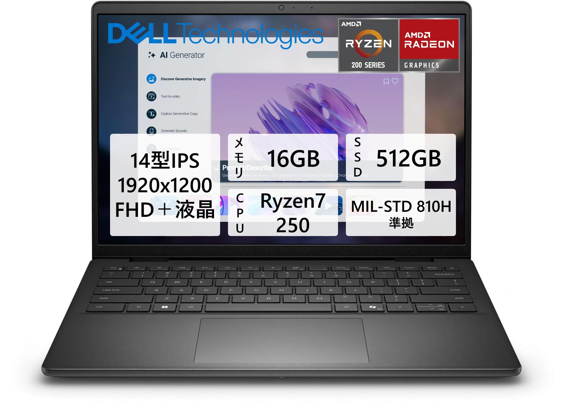 新品 超高性能 DELL DC14255 14 AMD Ryzen7 250 新品 超高性能 DELL DC14255 14 AMD Ryzen7 250/512G/16G/14型/Wi-Fi6