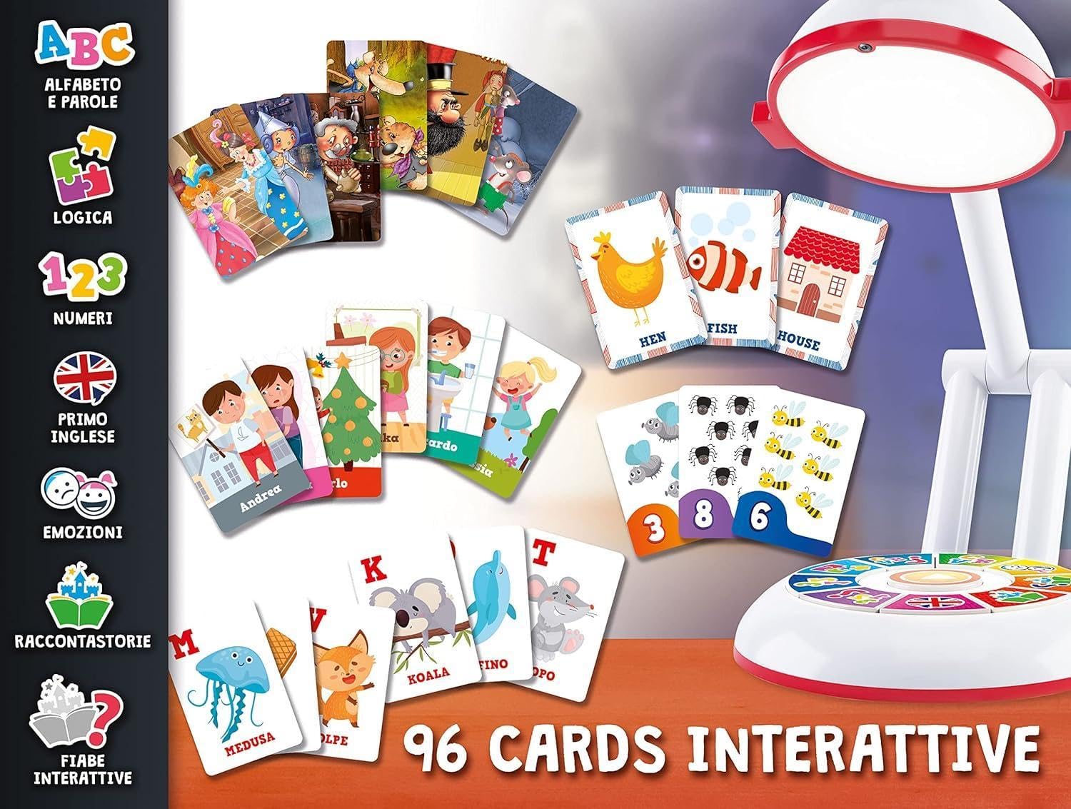Liscianigiochi - My Lamp, Bambini 3-6 Anni, Alfabeto e Parole, Numeri e Logica, Fiabe Interattive, 96992
