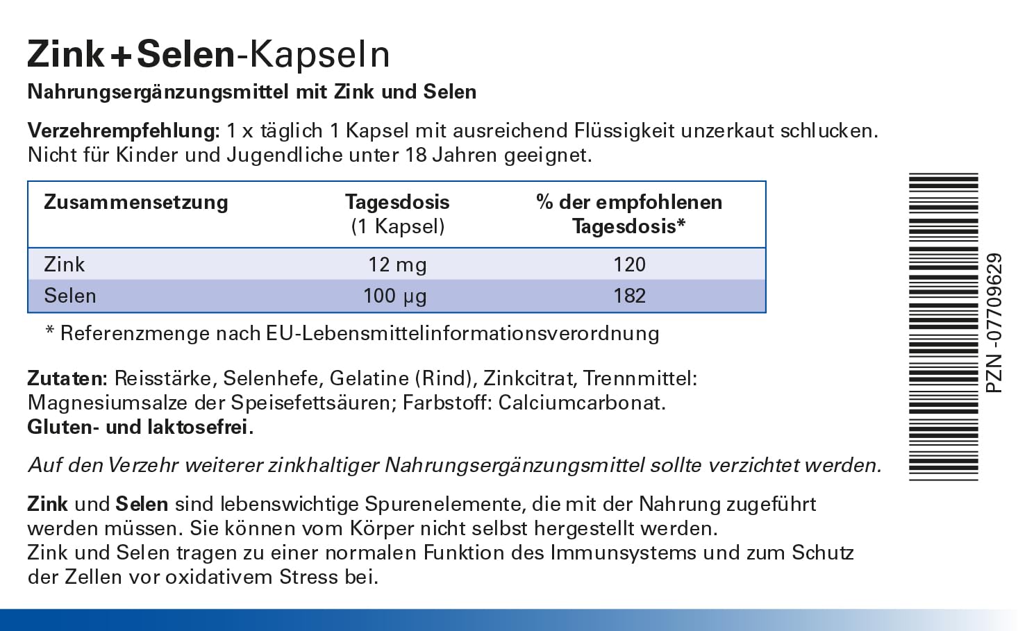 Astrid Twardy Zink + Selen-Kapseln 100 Stück, Nahrungsergänzungsmittel für Immunsystem und Zellschutz, glutenfrei, laktosefrei, essenzielle Spurenelemente