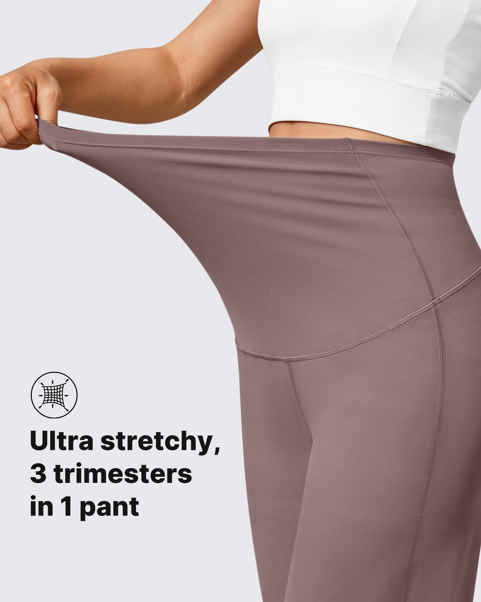 G4Free BareFeel Pantalon de yoga extensible sur le ventre pour femme enceinte | Couverture anti-chocs, jambes larges, mélange de lycra, extrêmement doux, toucher semblable à la peau