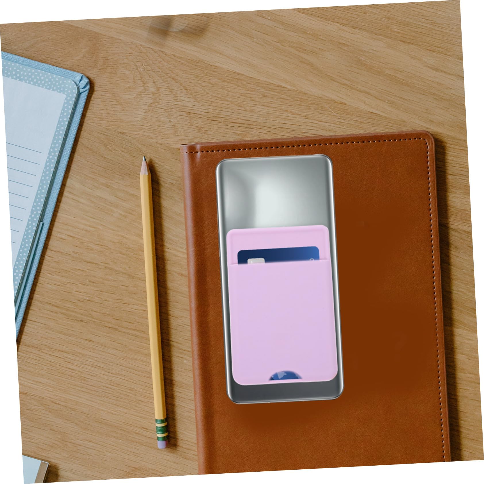 HOMSFOU 10pezzi Portacarte Per Smartphone Silicone Adesivo Di Pz Porta Bancomat e Carte Di Credito Per Retro Telefono Pratico e Resistente