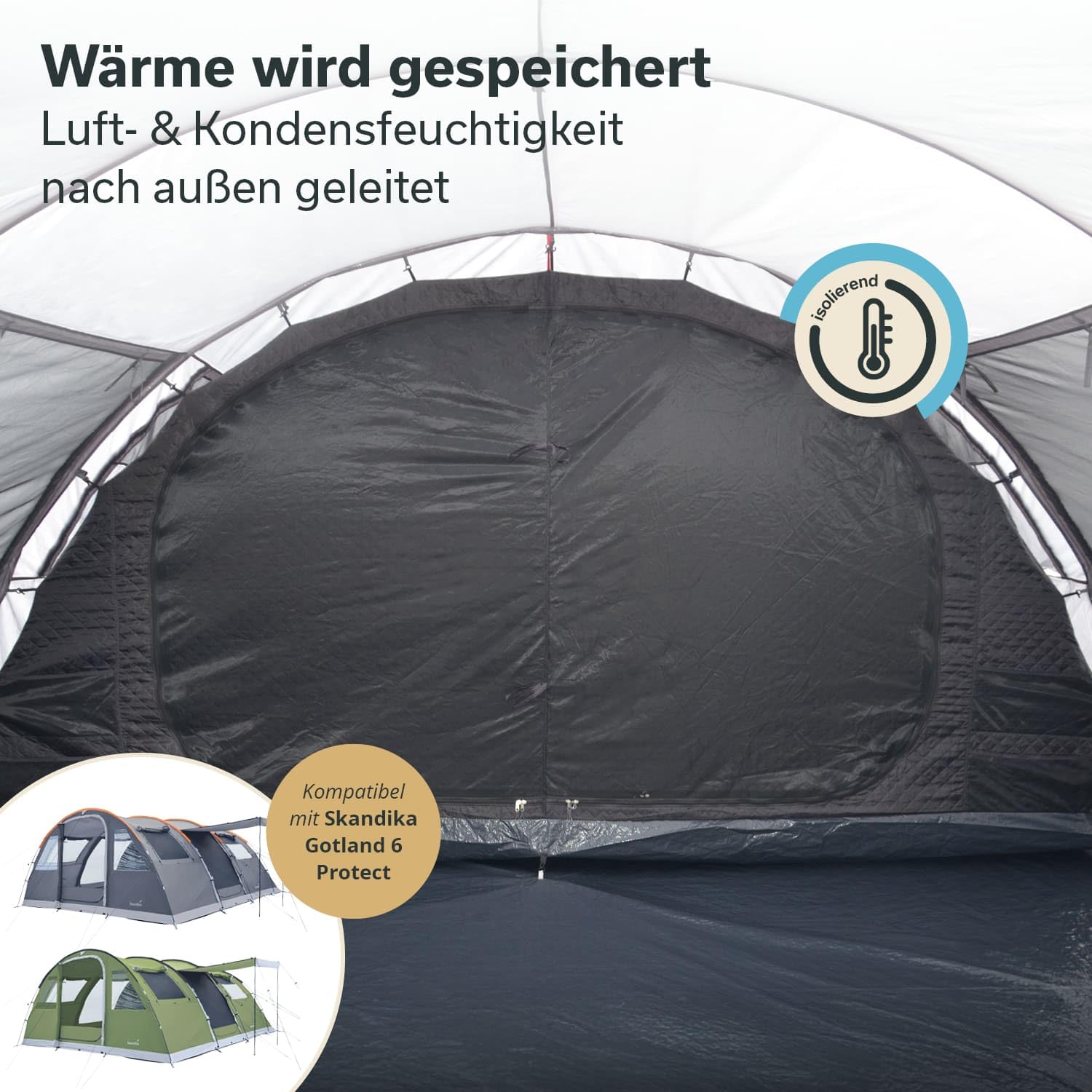 Skandika Winter-Schlafkabine für Gotland 6 | Warme Schlafkabine für 6 Personen, mit Thermo-Füllung, 3-lagig, atmungsaktiv, wasserdicht, 2 m Stehhöhe | Winter, Camping, 4 Jahreszeiten, Zelt, Outdoor