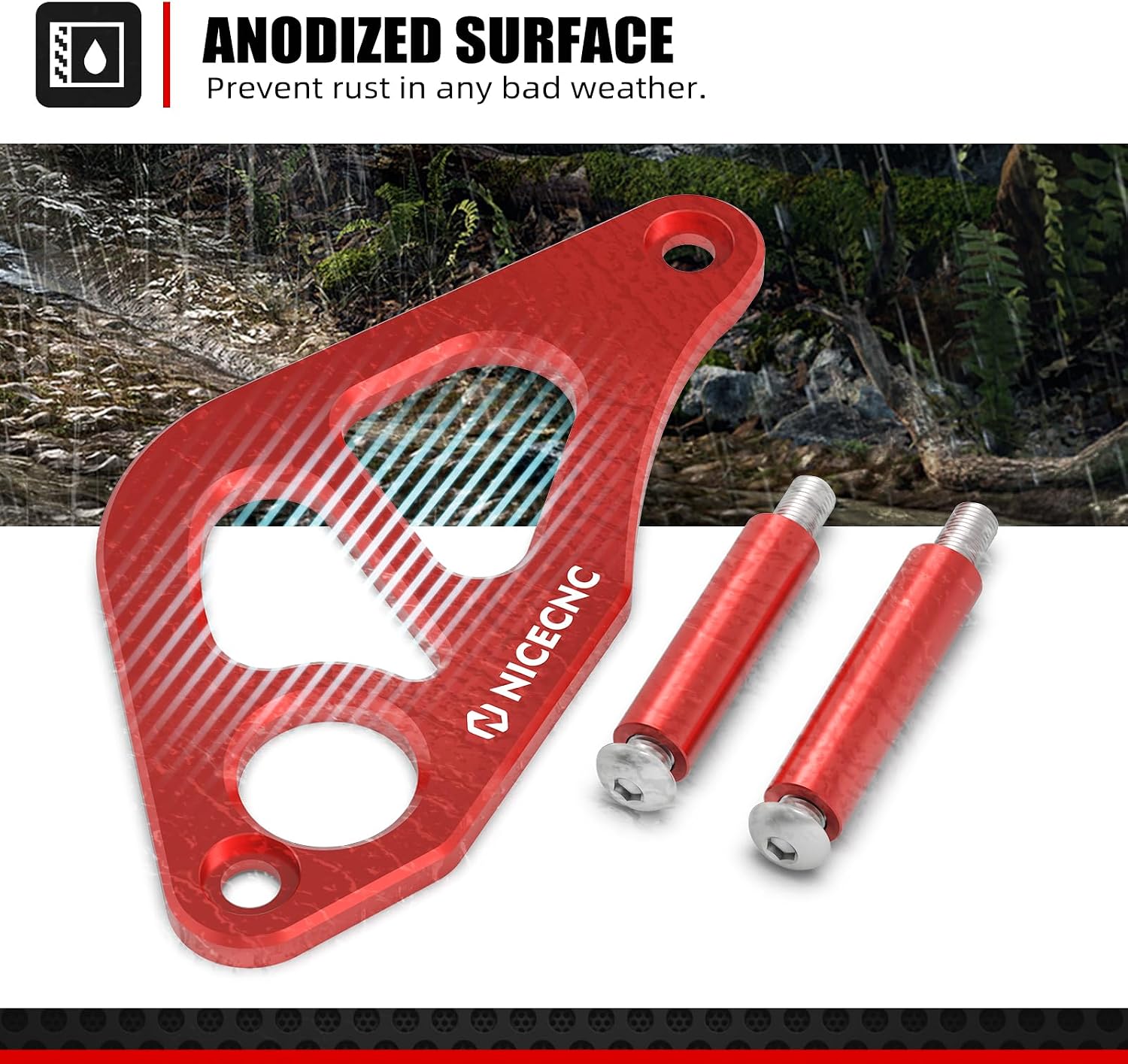 NICECNC Dirt Bike Rear Brake Caliper Guard Compatible with Honda CR125 250R 1997-2001 XR650R 2000-2007,Aluminum Anodized