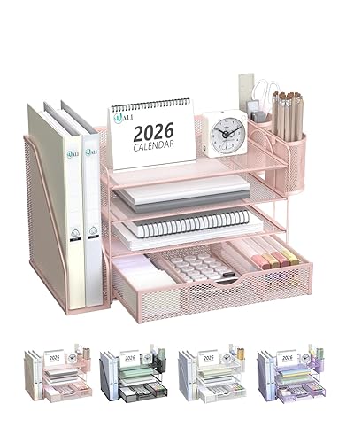 WALI Desk File Organizer, 4 Tier Desktop Paper Letter Tray