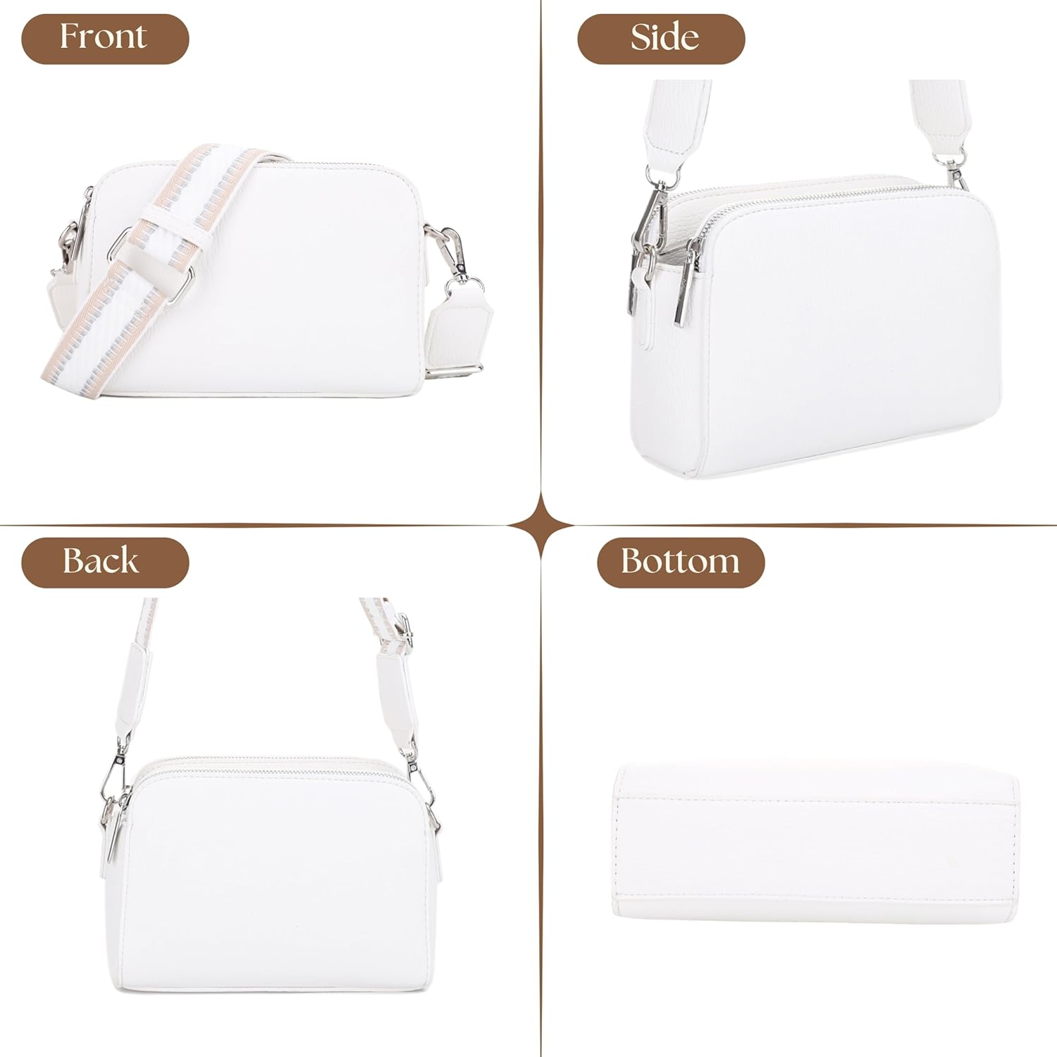 Mali+Lili Crossbody Bag for Women Shoulder Bag for Women with Web Strap Camera Bag Handbag for Travel, Work