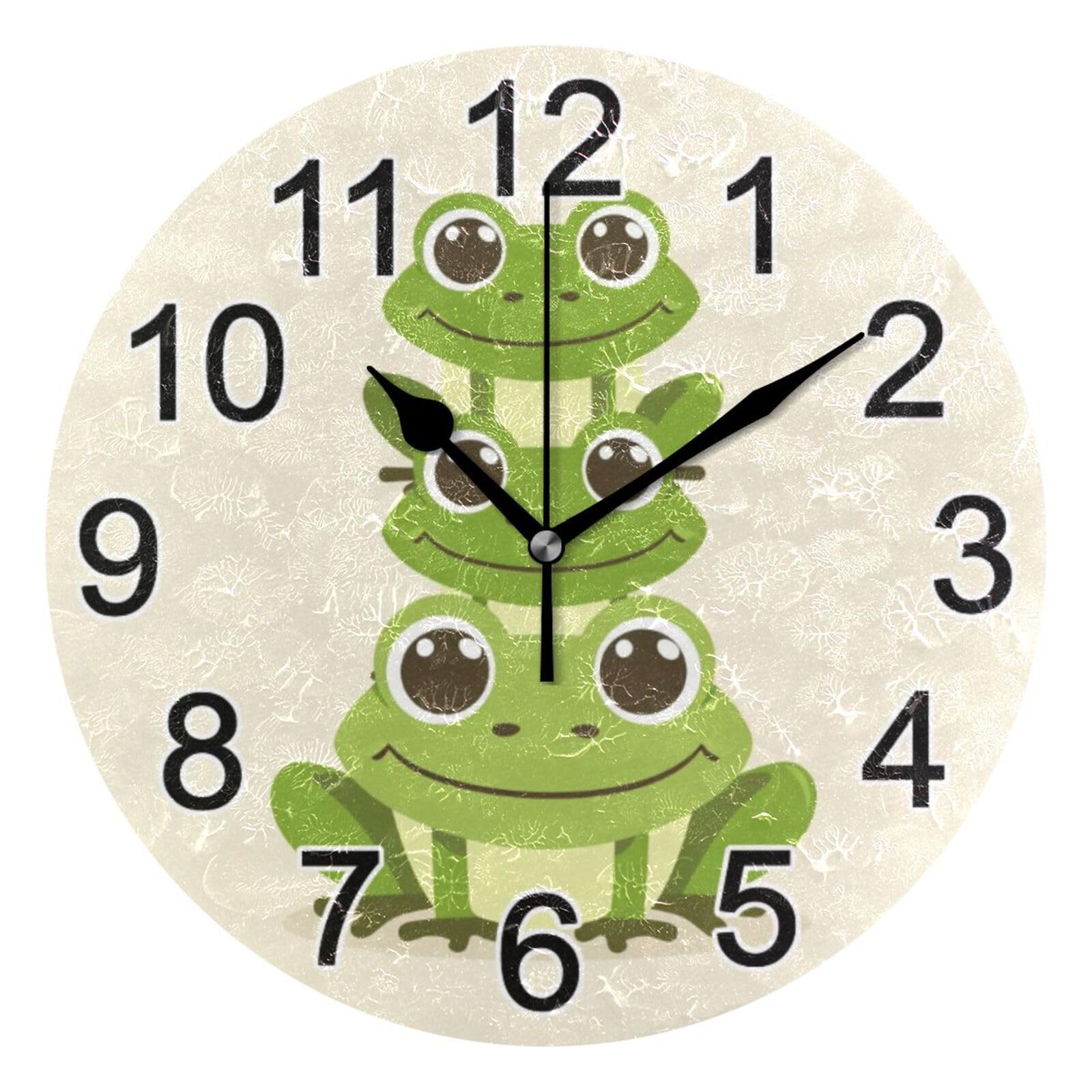 Horloge grenouille silencieuse sans tic-tac pour salon lumineux