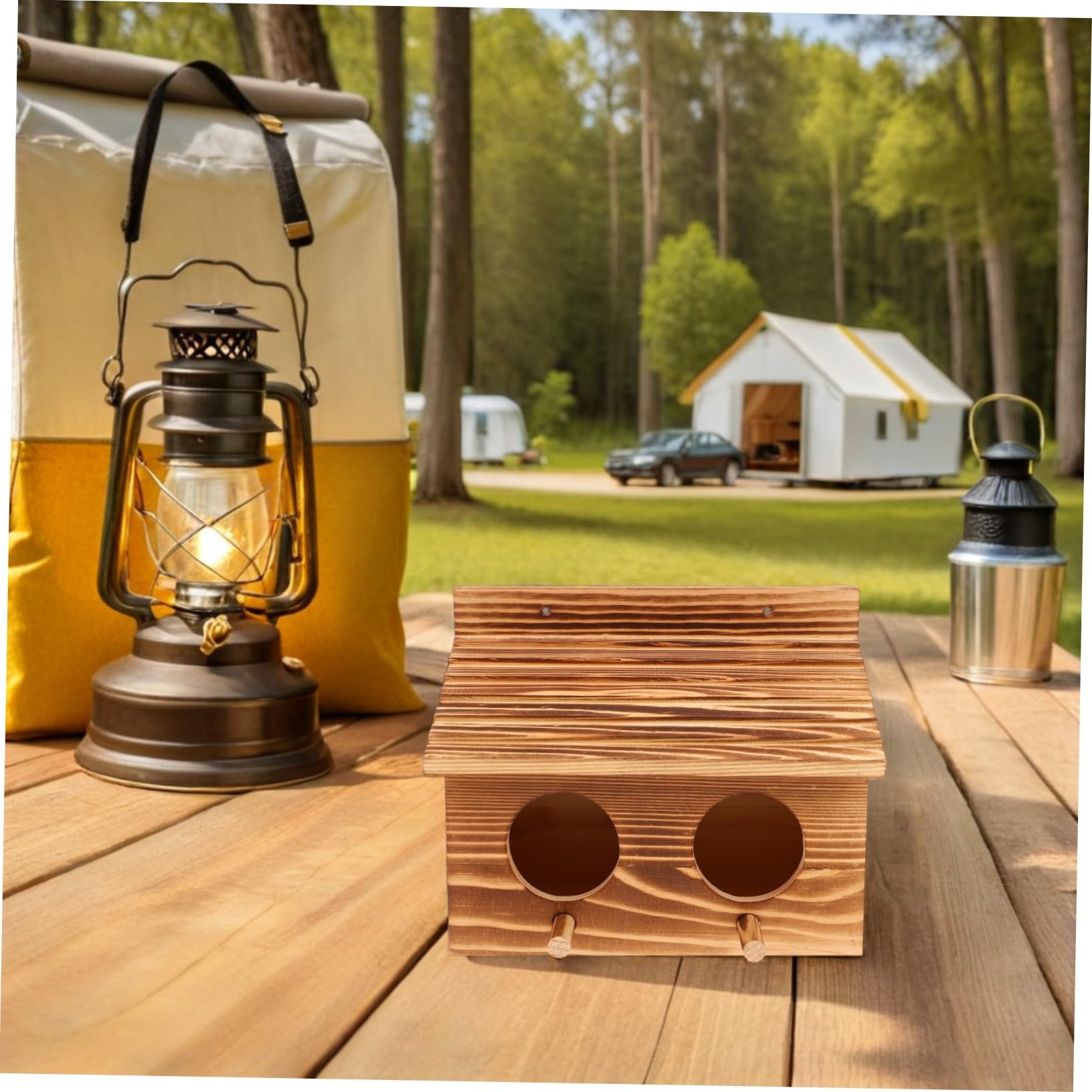 Nichoir Élevage Oiseaux Massif Double Entrée avec Perchoirs Nichoir Perroquet Extérieur pour Conure et Abri Naturel Compact pour Jardin