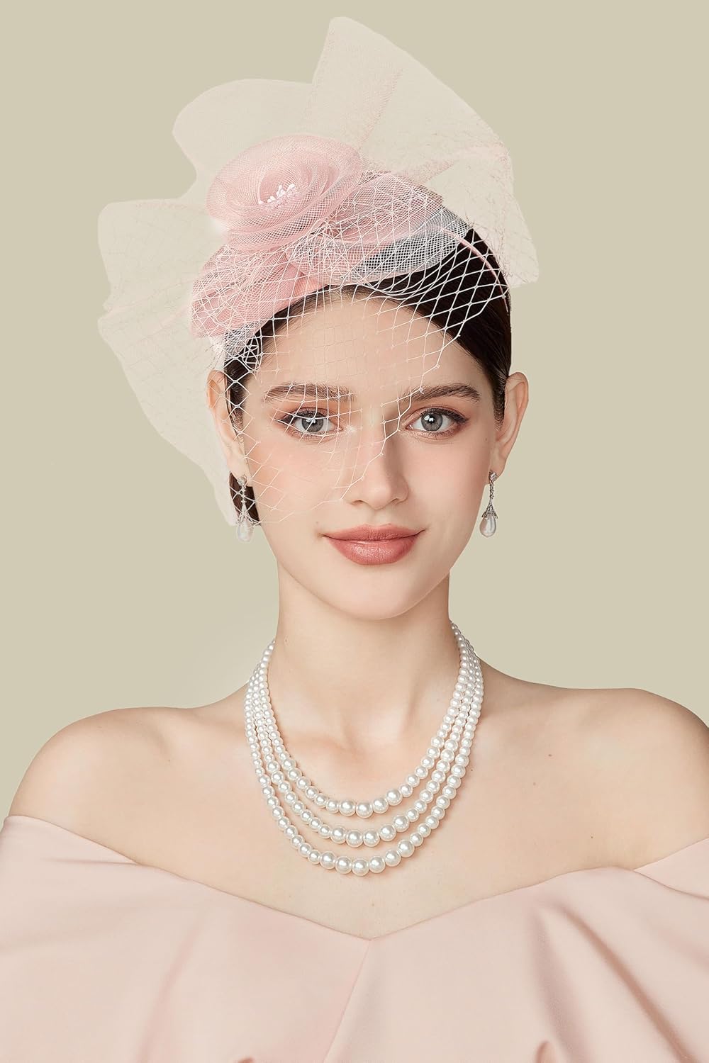 BABEYOND Fascinators Hats for Women - Tea Party Hat Kentucky Fascinator Derby Flower Mesh Veil Pillbox Hat for Bridal Wedding - Image 4