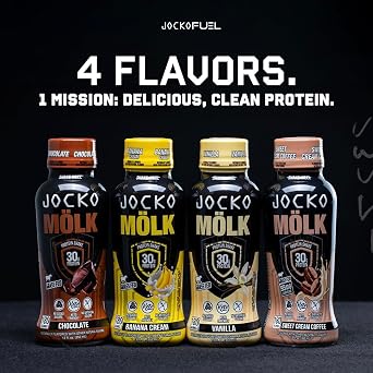 Jocko Molk 30g Grass Fed Protein Shakes No Added Sugar Protein Drinks KETO Friendly - Ready to Drink 12 FL Oz (Pack of 12) Vanilla