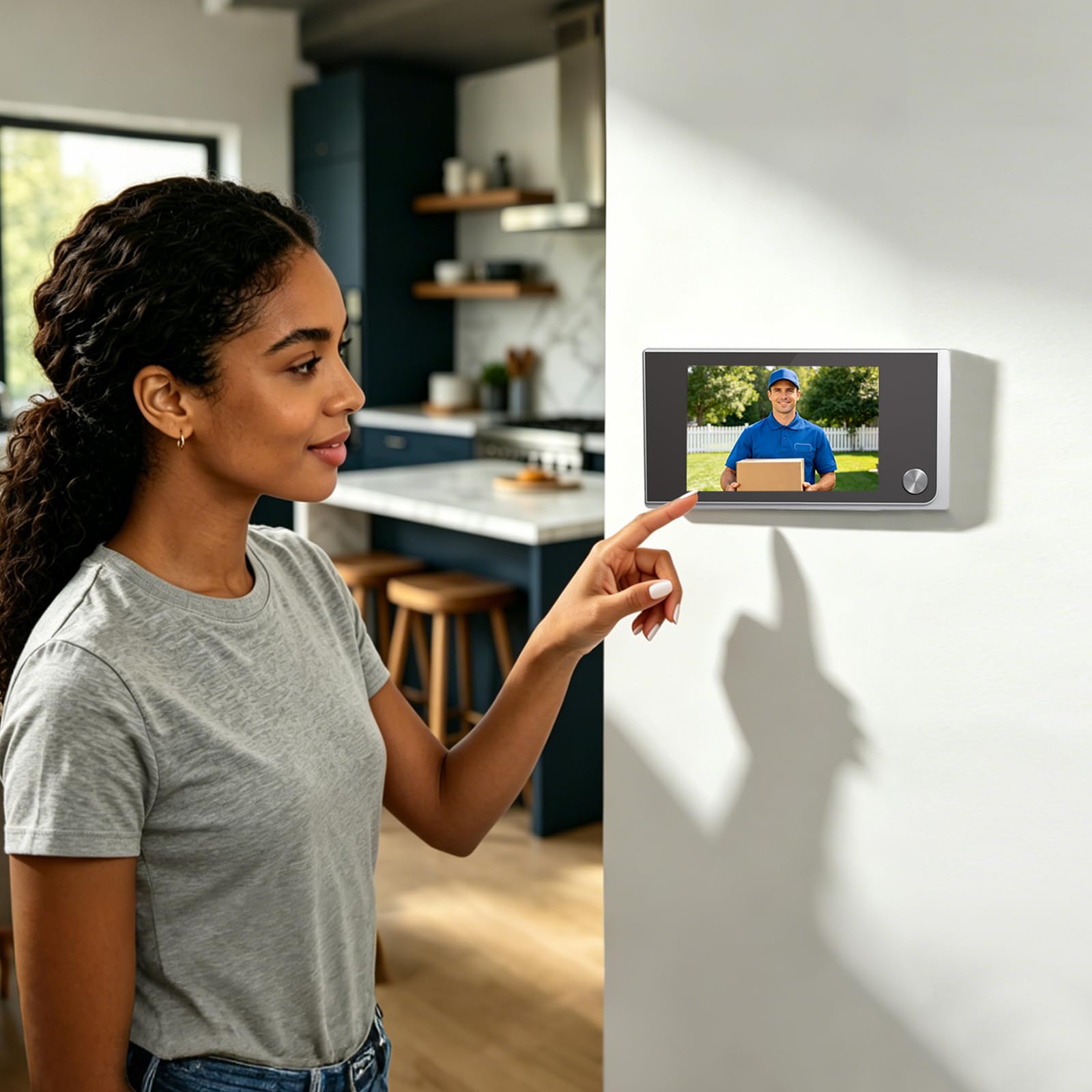 Türspion Kamera, 3.5" LCD, 120°, Zinklegierung, 4xAAA | 2MP,720P,170° Weitwinkel,verdeckt,Einlochmontage,13-28mm Bohrung,35-100mm Tür,PIR,Bewegungsmelder,ABS,0.5W,12cm,0.18kg