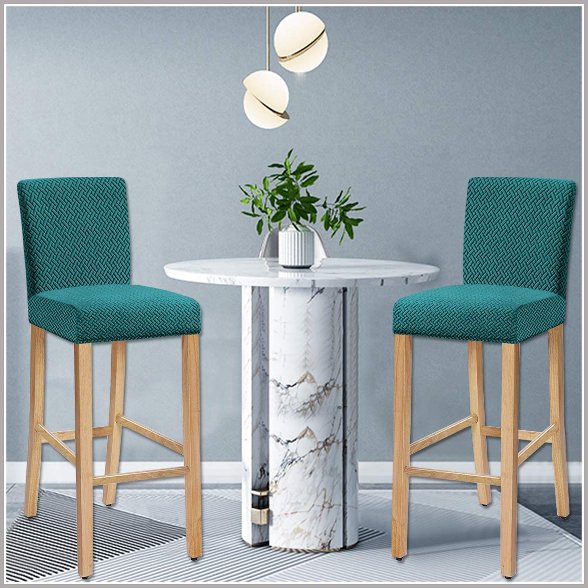 Fodere Per Sgabelli Da Bar - Lavabili, Elastiche, Grigio Scuro, 4 Pezzi, Per Schienale Corto - Foto 3