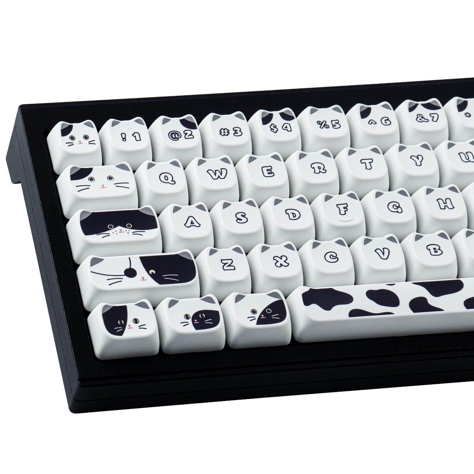 Amazon.com: TYRIXKI PBT Keycaps 135 Keys Black and White Cat Cute