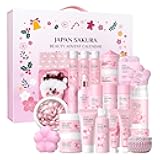Japan Sakura Beauty Advent Calendar 2025, Christmas Gifts for Women, Skin Care Set, Bath Body Gift Set, New Year Skincare Beauty Gift Baskets, 24pcs Surprise Gift Box for Women and Girls