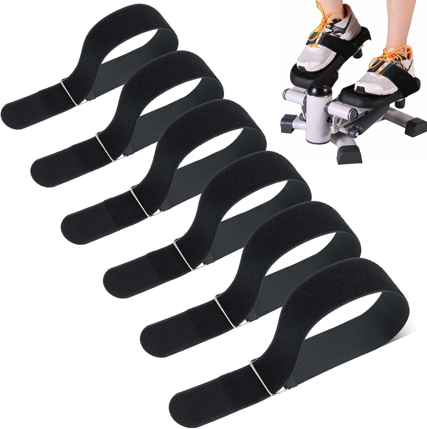 6Pcs Leg Exerciser Traction Straps, Under Desk Elliptical Peddler Foot for Seniors, Peddler Foot Exercises Machine Home Office Accessories