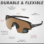TriEye Eyewear Cycling Glasses with Integrated Rearview Mirror for Men & Women - UV 400 - Left Side Mirror Cycling Glasses