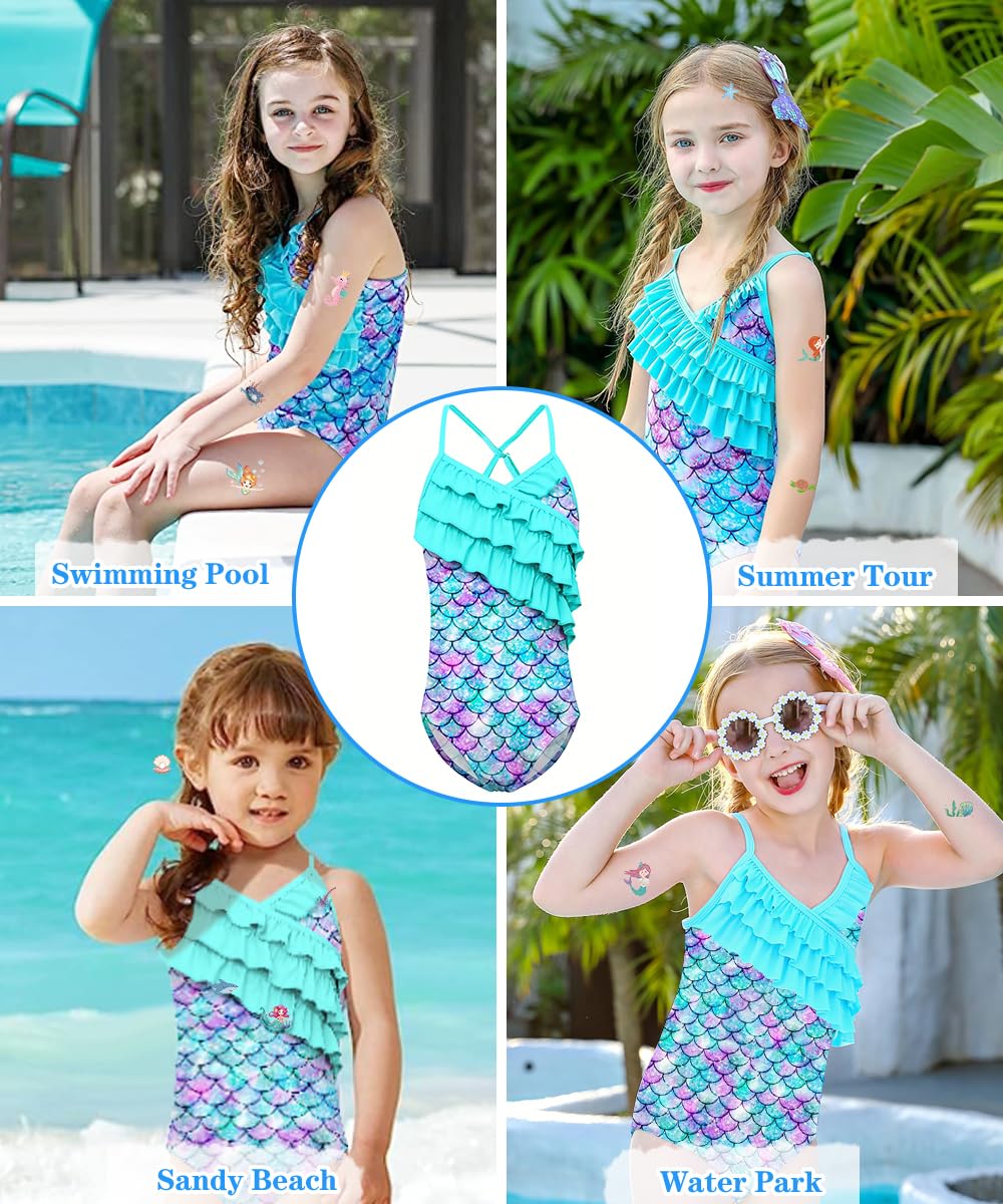 Swimwear Girl Swimwear Syrenka Strój Kąpielowy dla chłopców Jednoczęściowy Strój Kąpielowy Plaża Szybkoschnąca Strój Kąpielowy Bikini Piasek Dziewczyna z regulowanymi paskami