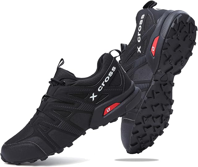 Ziitop Trail Chaussures de course Hommes Waterproof Chaussures de randonnée Non-dérapant Outdoor Trekking Chaussures de sport pour hommes Sneakers respirants léger Tous-Terrain Cross Chaussures d'entraînement Chaussures de marche