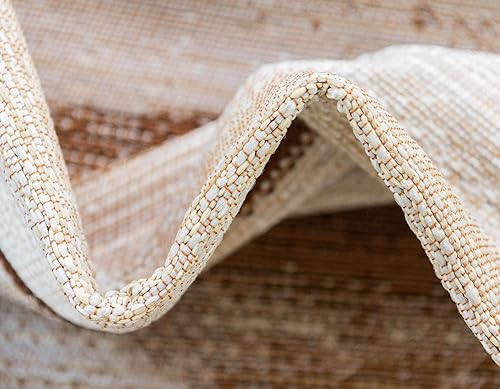 Miniatura 7 de Unique Loom - Alfombra colección de círculos abstractos, de transición para interiores y exteriores, beige, Polipropileno, MarrónGris