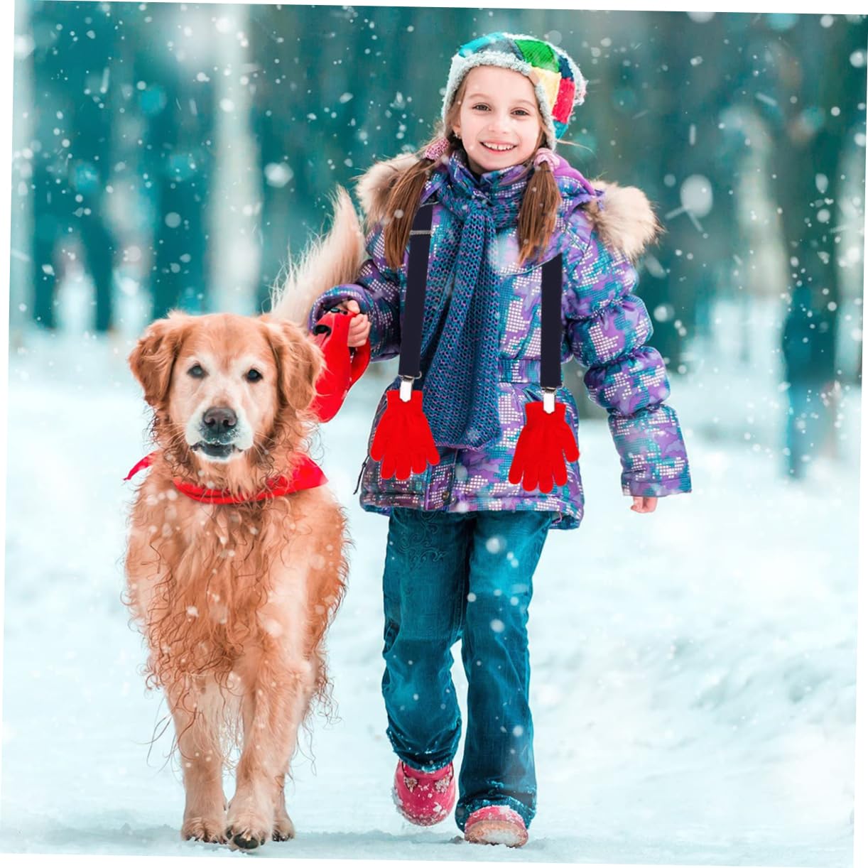 FRCOLOR Glove Hat Clip Mittens Holder for Children Boys and Girls Gloves Winter Hat Hanger Durable and -resistant