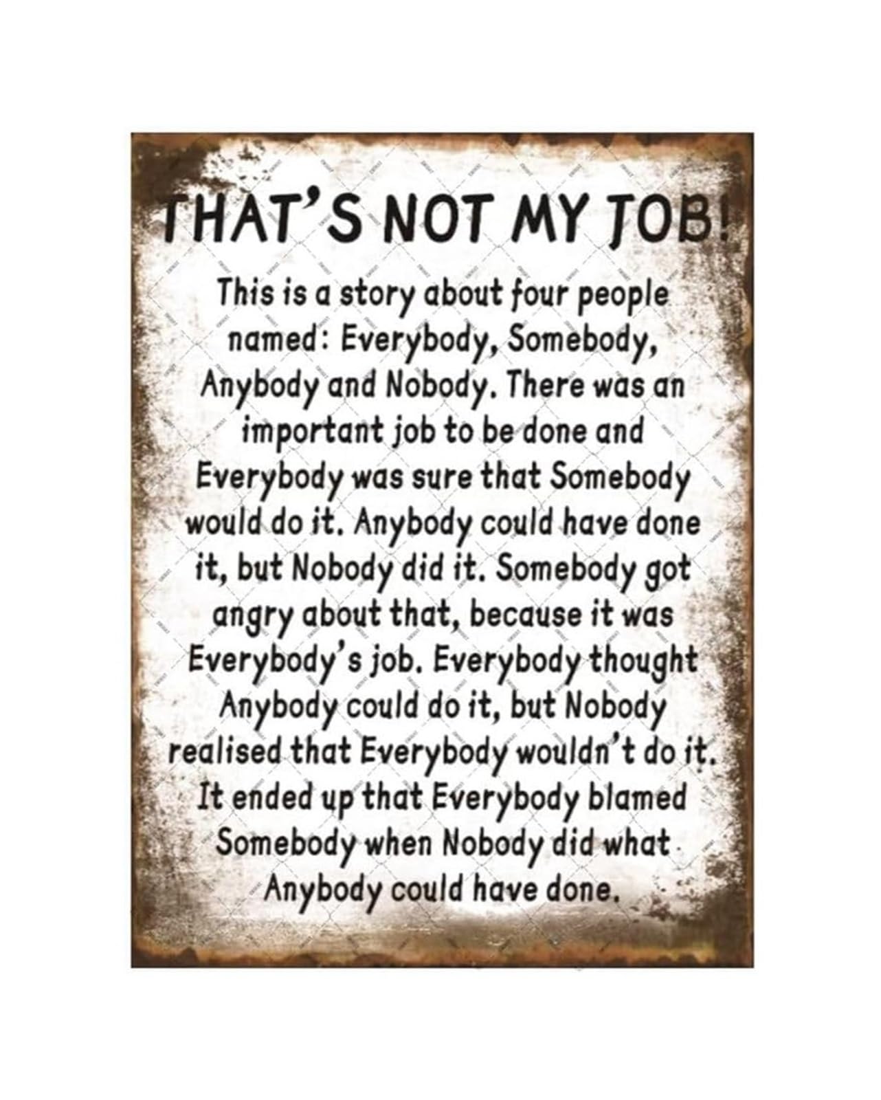 XHAJCSJWGD Funny Office Sign Vintage Metal Tin Sign That’s Not My Job Quote Retro Wall Decor for Workplace Home Office Cubicle Gift for Coworker (8 X 12 inch)