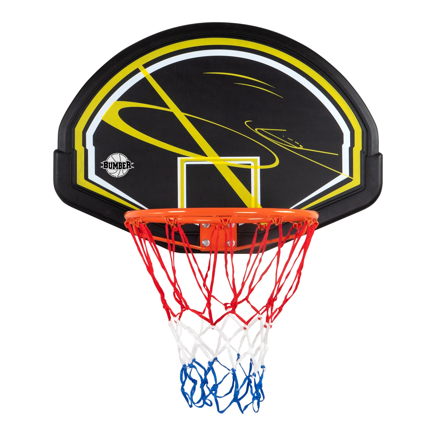 BUMBER Panneau de Basket Memphis Intérieur/Extérieur avec Fixation Porte et Murale incluses, Noir
