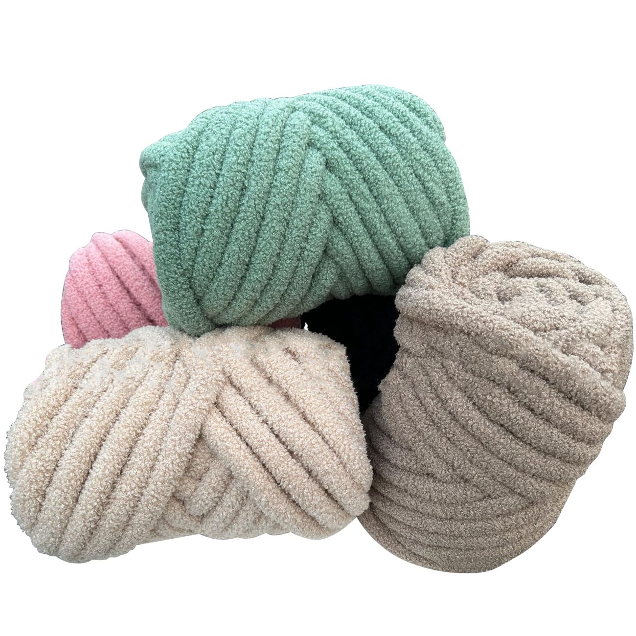 Dicke Wolle Zum Handstricken 500g/1000g Dicke Wolle Zum Handstricken Chunky Yarn Schlauchgarn Häkelwolle Dickes Garn Zum Häkeln Stricken, Für Decken, Tasche, Handstrickgarn (Schwarz,1500g)