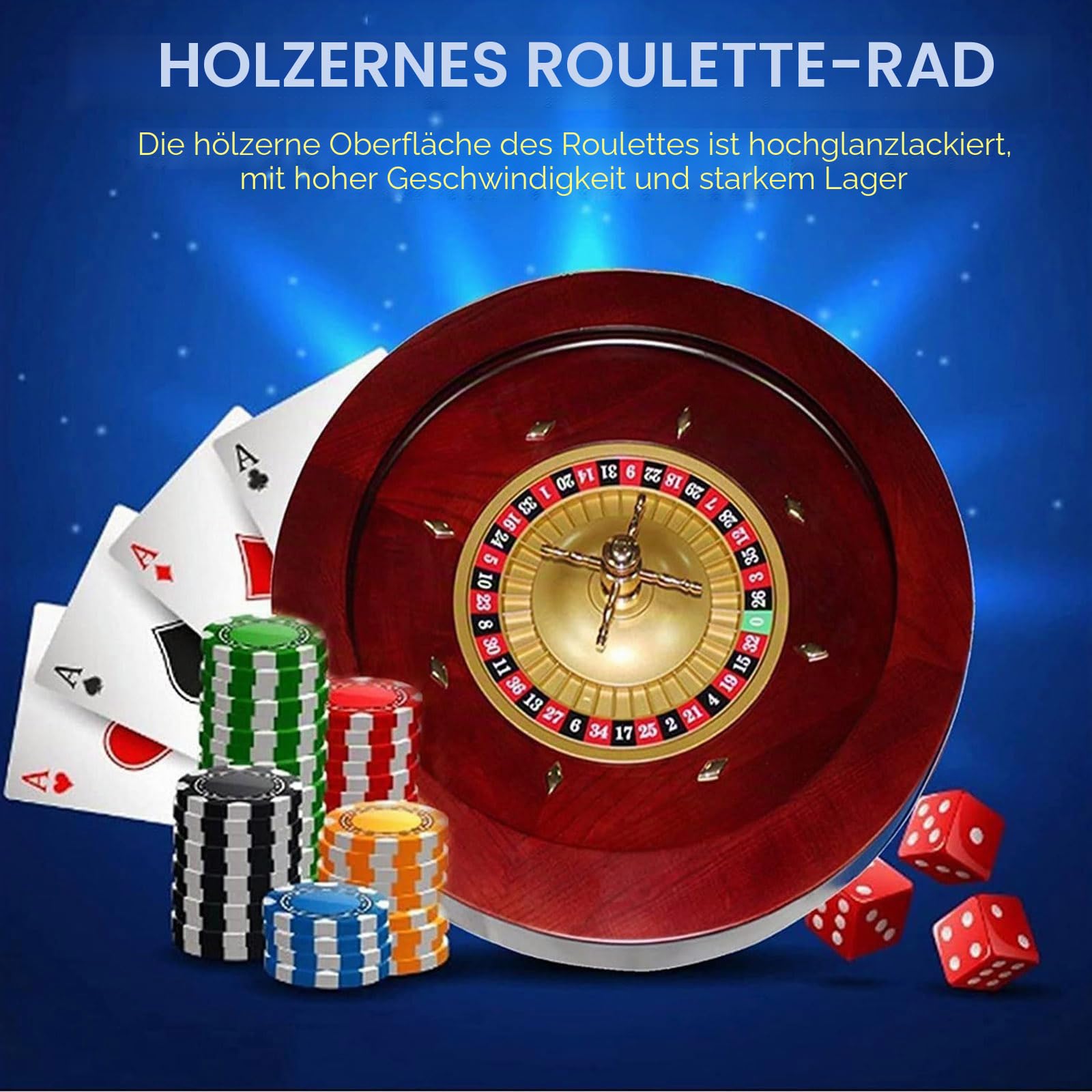 Deluxe Hochglanz-Roulette-Rollen-Set – Präzisionslager, realistische Rotation, perfekt für Club-Party oder Spieleabend zu Hause