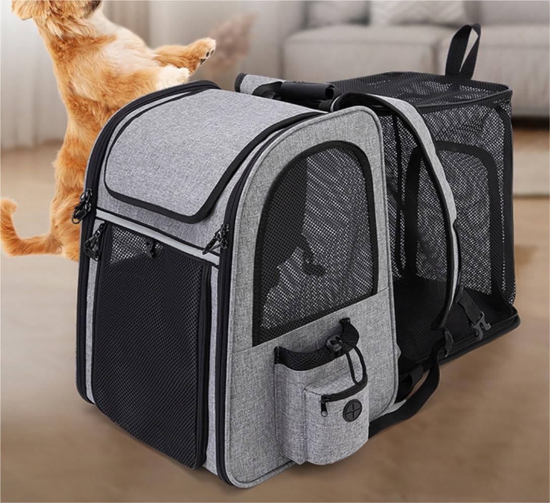 Transportbox Hund Großer Katzen-Rucksack, Erweiterbarer Haustier-Rucksack Für Kleine Hunde, Katzen, Hunde-Rucksack Katzentasche Transporttasche Katze(B)