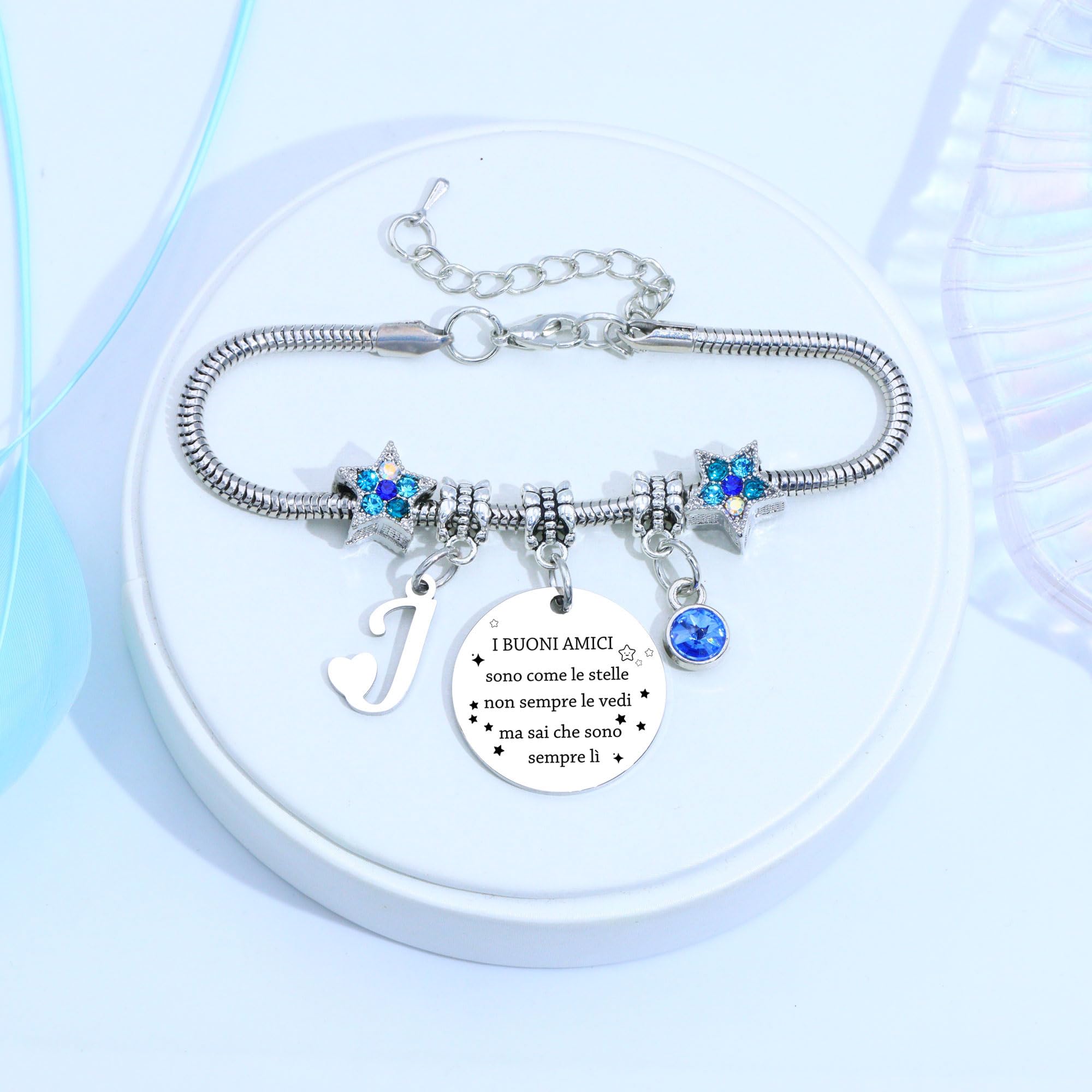 COEROW Braccialetti Delle Donne Con Lettere Iniziali-Regalo Personalizzato Per Buoni Amici,Amicizia Stella Bracciale e Ragazze Braccialetti-Nome Braccialetti Dare Sorella Collega Figlia Gioielli