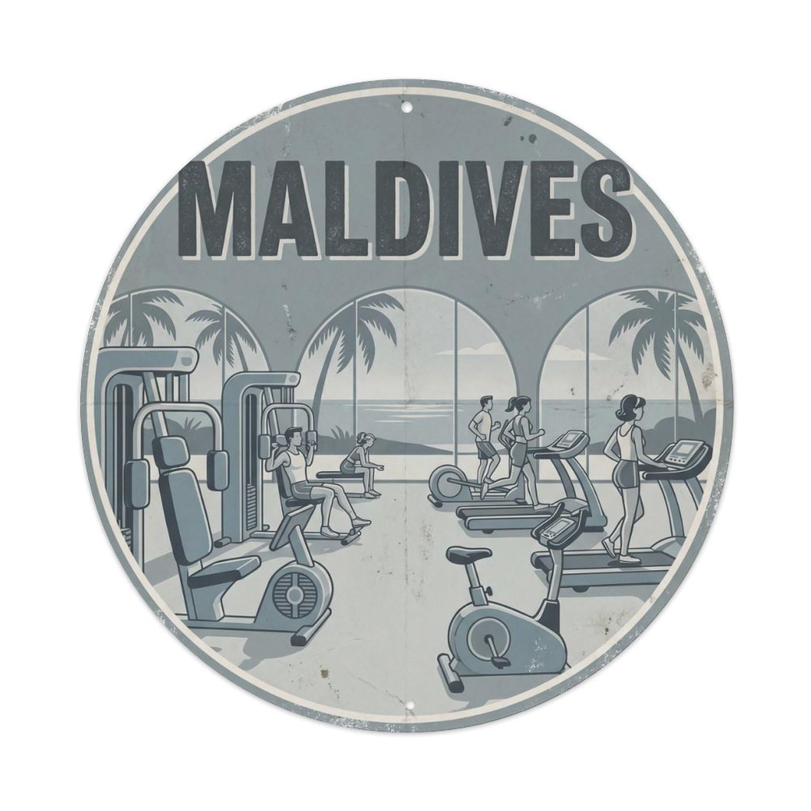 Tropical Lagoon Maldives Heritage Indian Ocean Metal Tin Sign