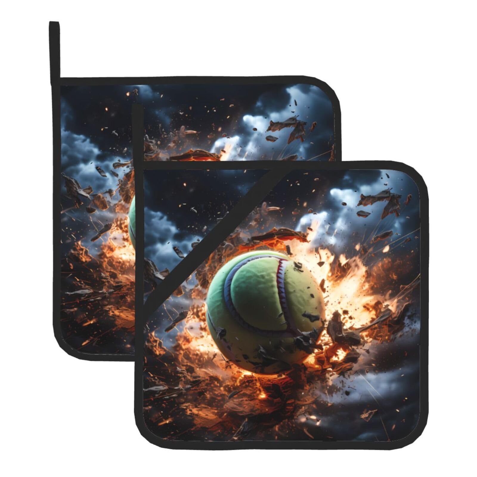 Lightning Fever Tennis Square Heat Resistant Trivet Set Thick and Durable for Baking Barbecue Cookware Oven