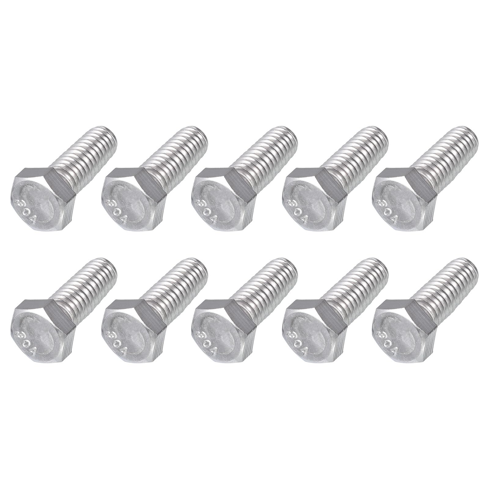 METALLIXITY Hex Head Bolts (3/8-16 x 1") 15Pcs, 304 Stainless Steel 18-8, Fully Threaded, External Hex Drive, Plain Finish