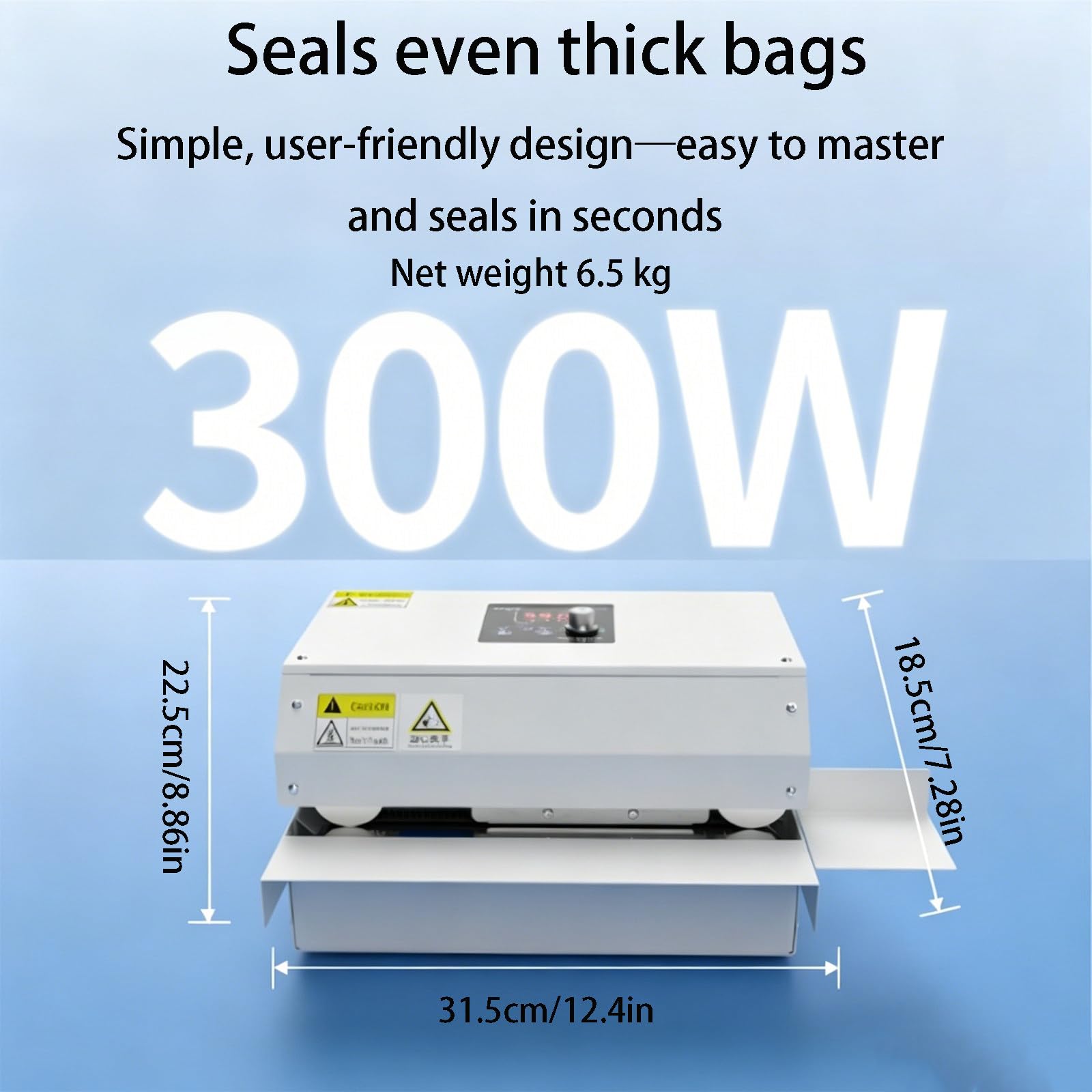 Scelleuse de Sacs Automatique 300 W, scelleuse Thermique Commerciale Durable pour Emballage de Biscuits, de café et de Sacs Plastiques du Quotidien