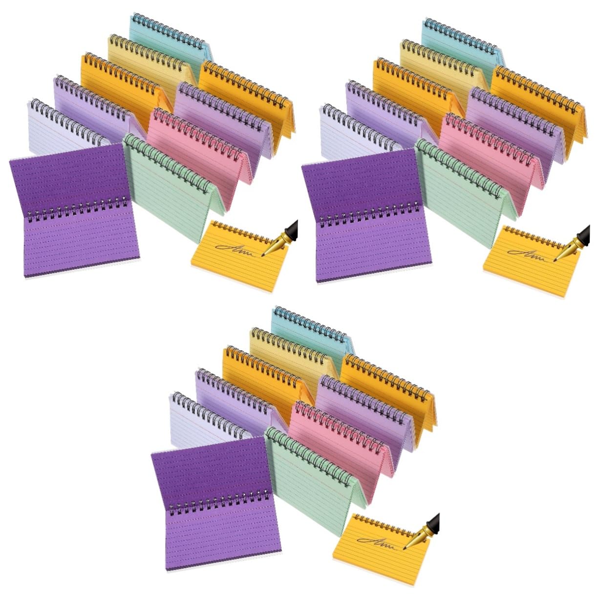 3 Ensembles Cahier À Spirale Cahier De Campus Mini er D'École er De Poche En Vrac Petit er D'Étude Coloré Mini er À Spirale Bloc-Notes À 10 pièces * 3