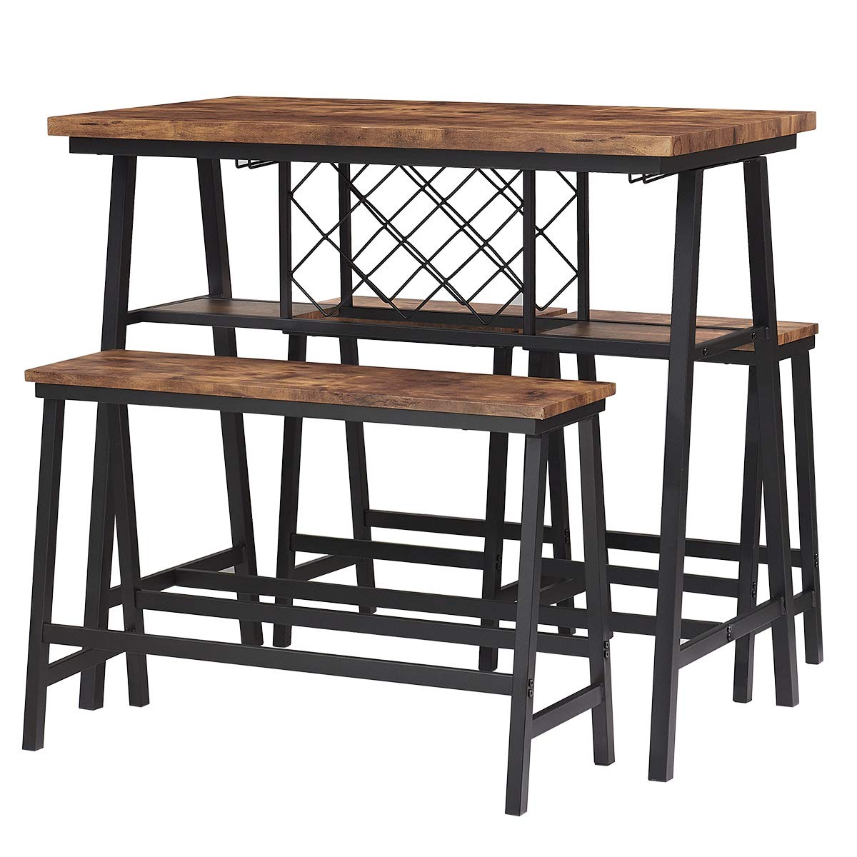 O&K FURNITURE 4Piece Counter Height Dining Room Table Set, Bar Table