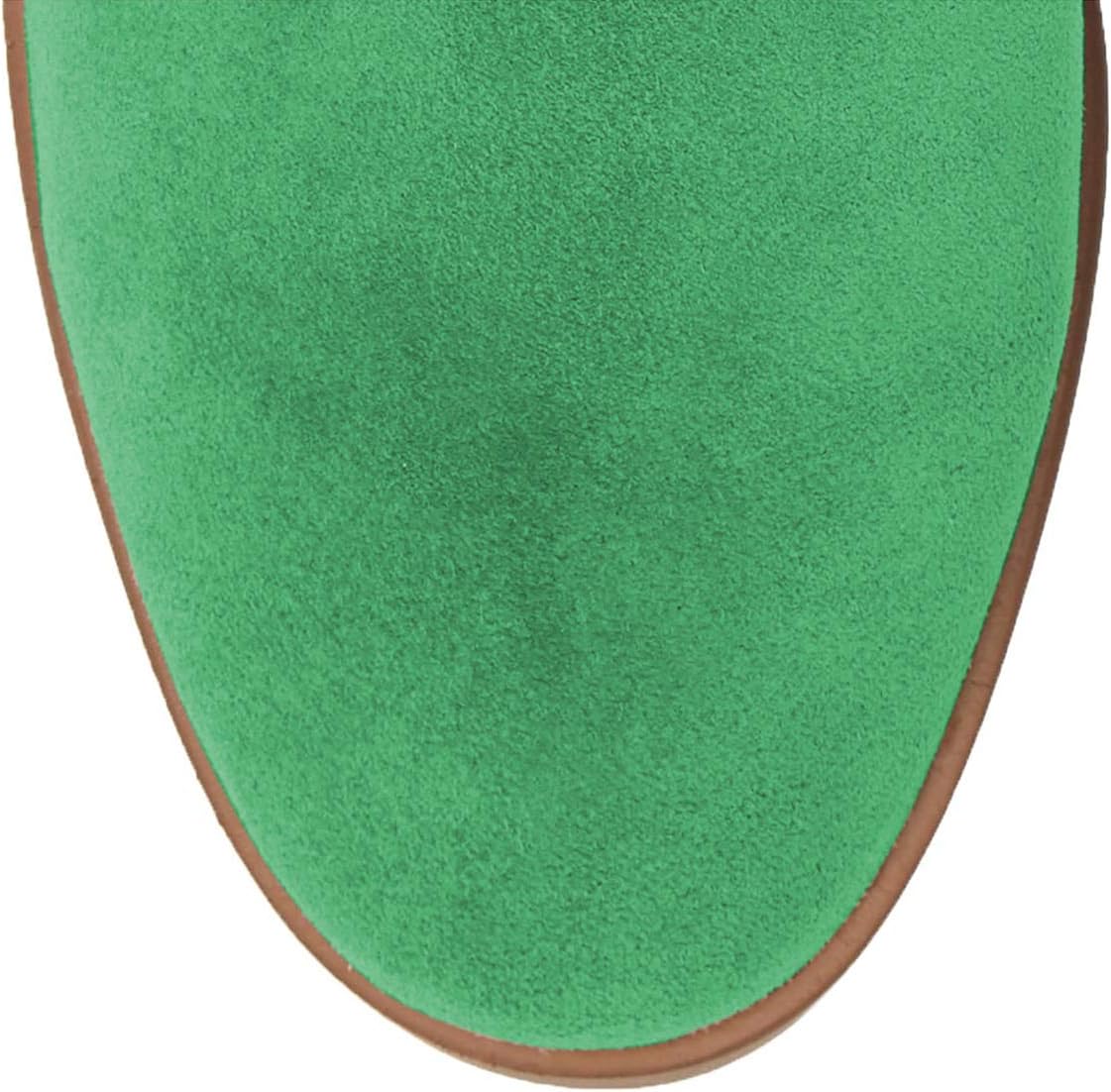 XYD Knee High Boots Rivets Studded Mid Chunky Block Heels Side Zip Round Toe Comfy Warm Trendy Shoes for Women