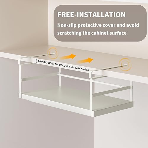 Miniatura 6 de Finnhomy Paquete de 2 organizadores para debajo del gabinete, organizadores y almacenamiento de despensa, cesta debajo del estante, organización de