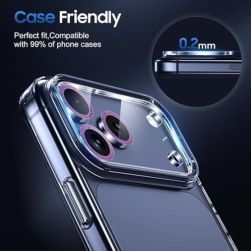 Miniatura 493 de UniqueMe [Paquete de 3 protectores de lente de cámara compatibles con iPhone 14 Pro Max/iPhone 14 Pro, vidrio templado, [compatible con fundas]