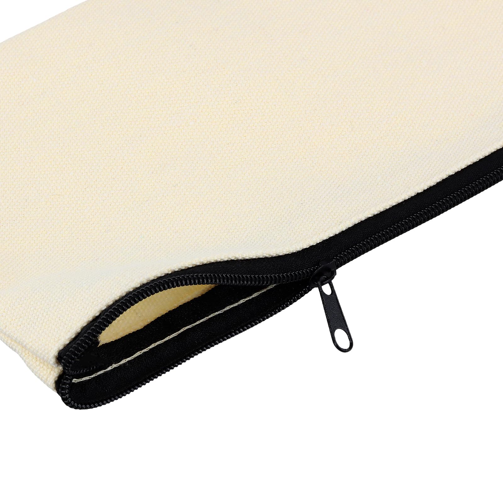 Lot de 50 Pochettes en Tissu Vierges 12x21 cm - Pochette Tissu zippée Personnalisable - Sac à Peindre DIY pour école, Bureau, Voyage - Trousse Maquillage et Rangement pinceaux