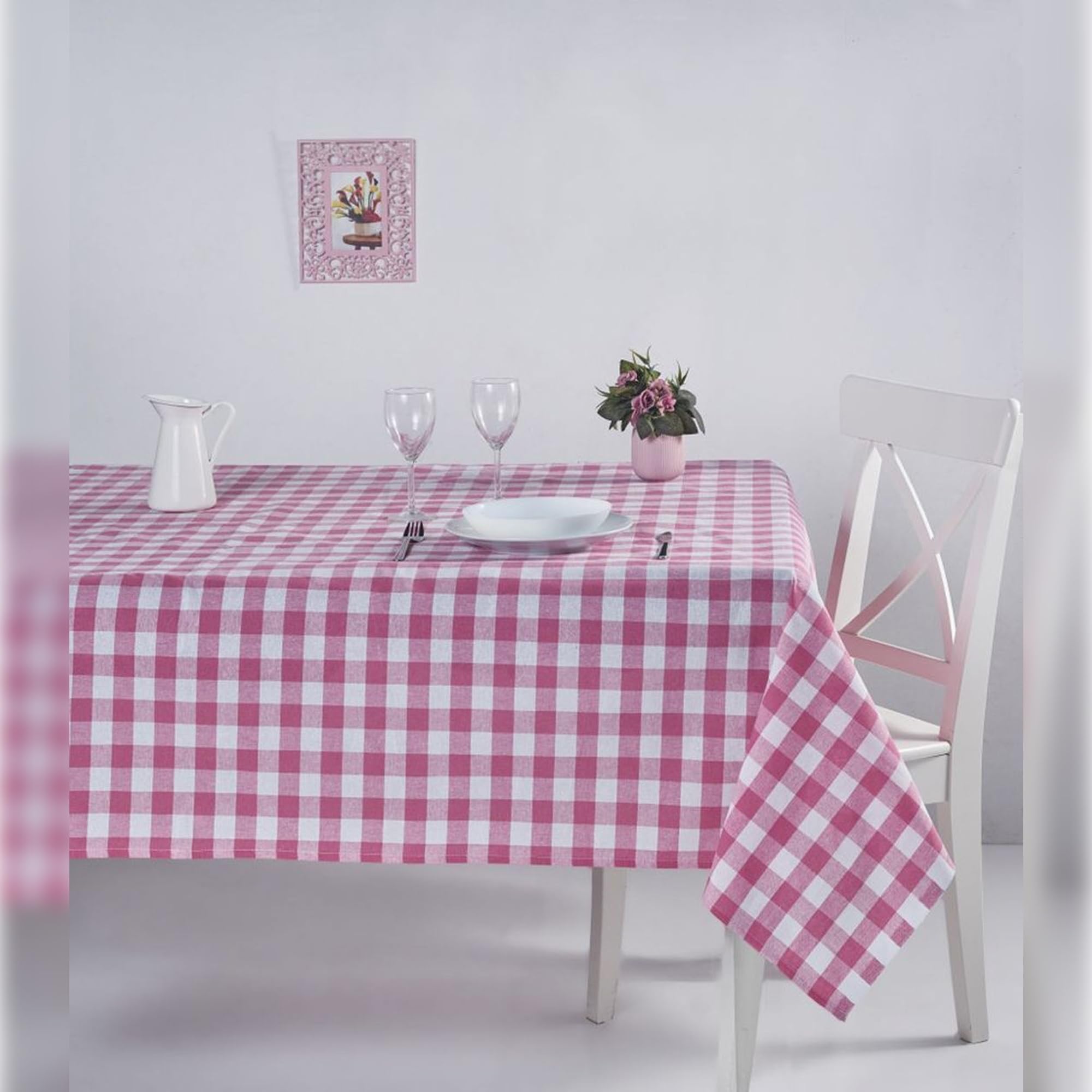 WELL HOME MOBILIARIO & DECORACIÓN Red Check Tablecloth 160 x 160 cm