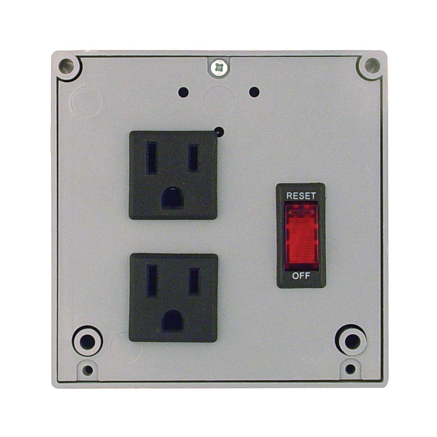 Functional Devices PSPT2RB10 Power Control Center, 10 Amp Switch/Circuit Breaker, 120 Vac, 2 Outlets, Terminals, NEMA 1 Housing