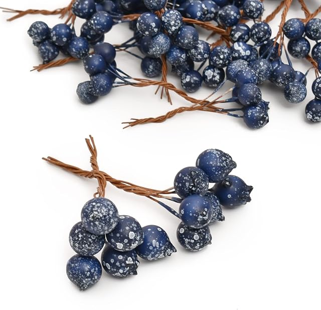 HUIANER 30PCS Artificial Berries Fake Blueberry Artificial Fruits for Wedding DIY Bridal Bouquet Home Kitchen Party Decoration