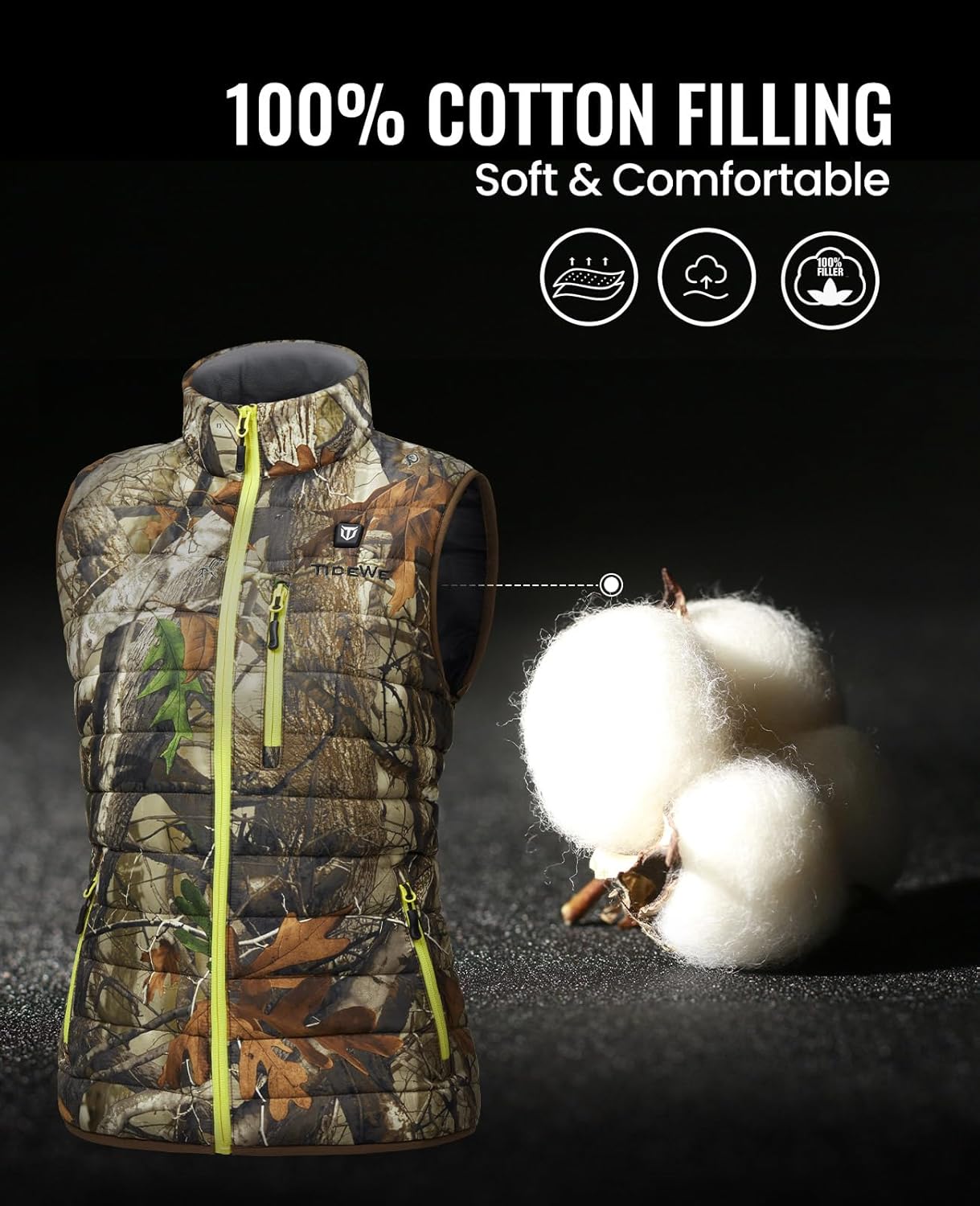 TIDEWE Women’s Lightweight Heated Vest with Battery Pack for Hunting/Hiking - Image 5