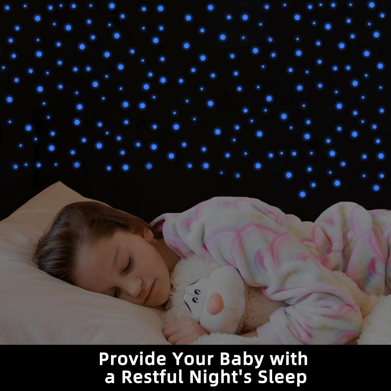 DUOFIRE 3D Glow in the Dark Stickers for Ceiling and Wall Blue | Room Decor, Charges under Light, Calming Bedtime Feel, Space Science Learning, Educational Use, Classroom Use and Gift Idea