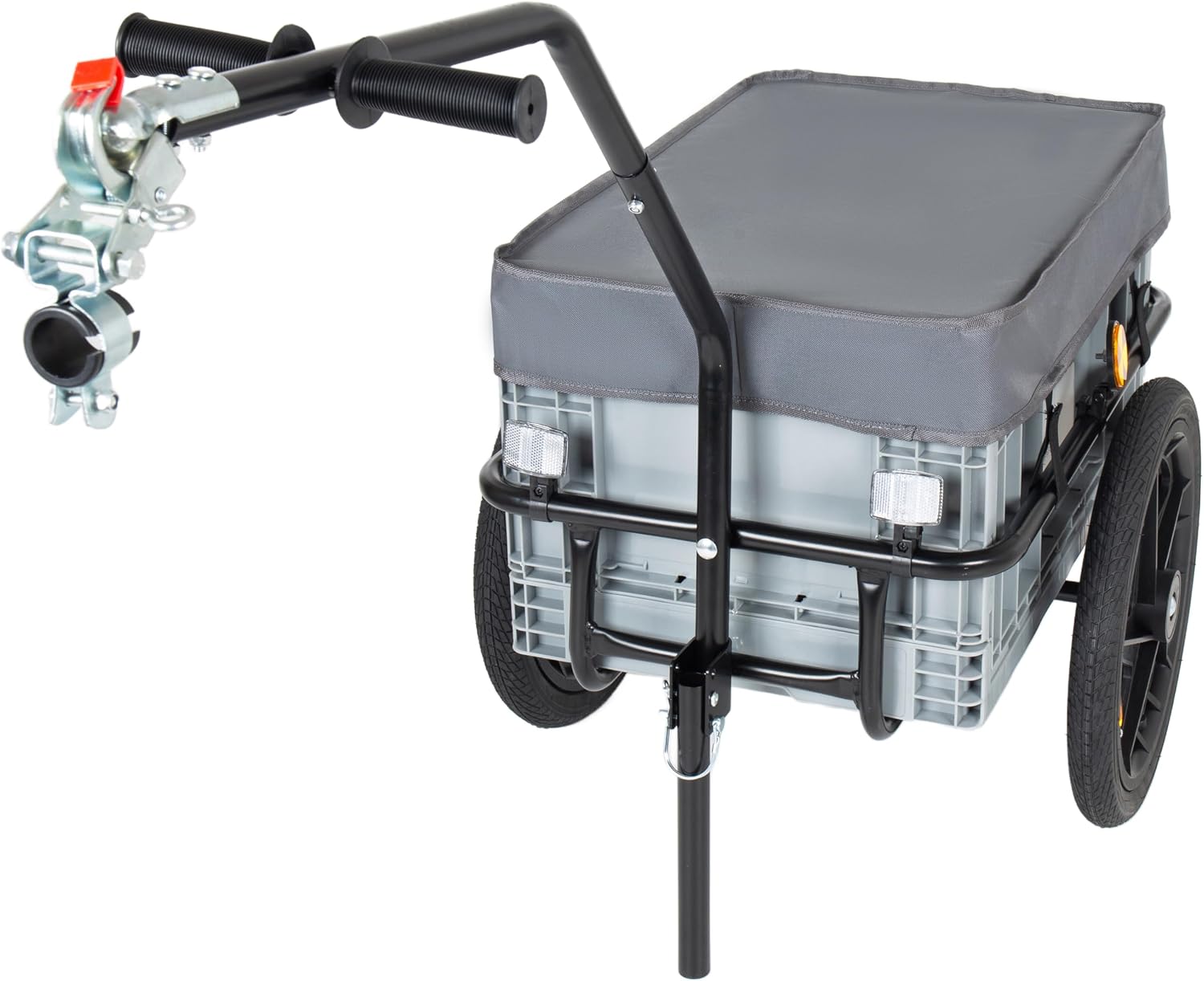 Heavy-Duty 2-in-1 Bike Cargo Trailer with 70L Foldable Storage Box, Waterproof Removable Cover – Perfect for Outdoor Adventures, Camping, and Grocery Hauling