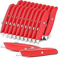 Vista 28 de DIYSELF Paquete de 2 cuchillos utilitarios, cortador retráctil, resistente (naranja)