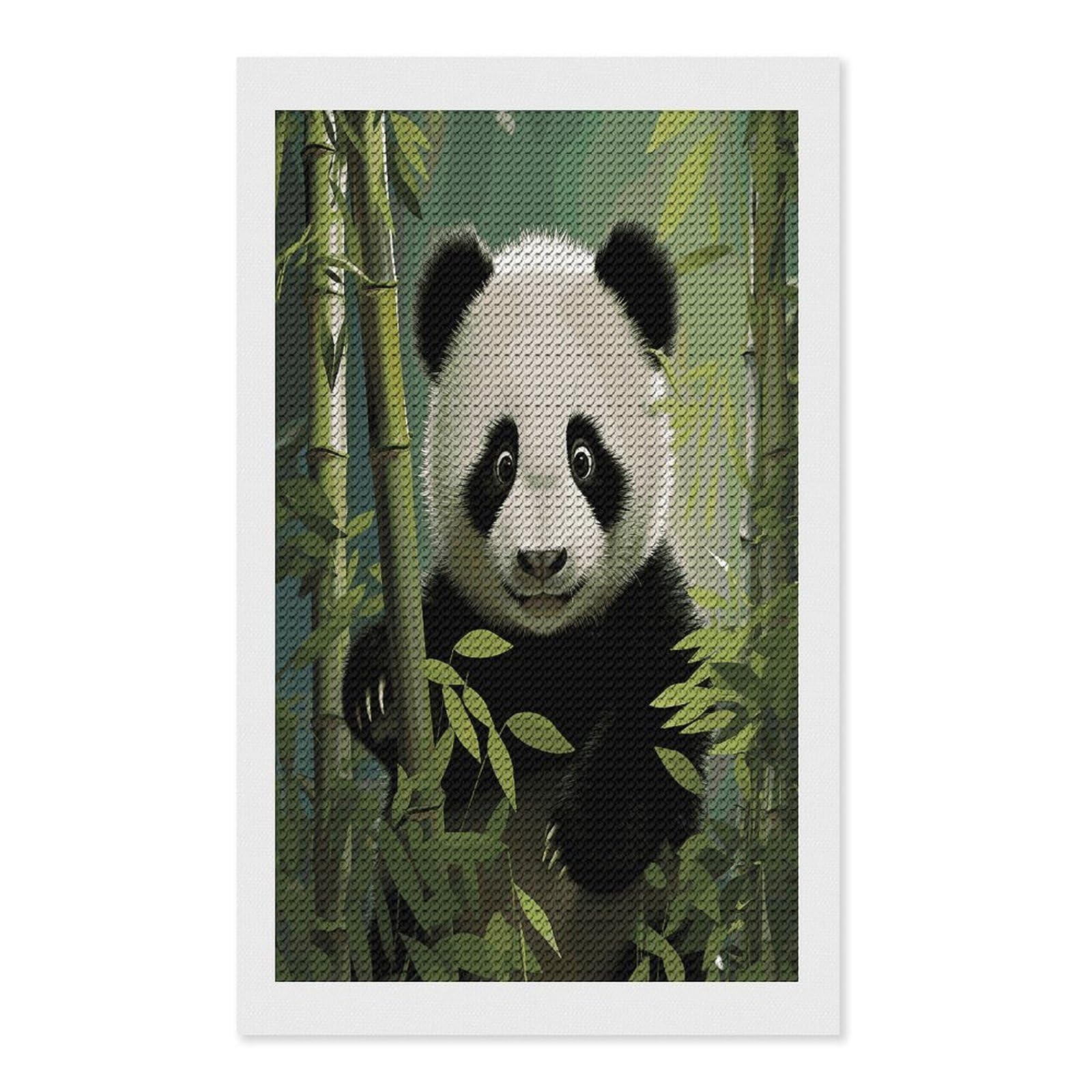 FekiLoot Curious Panda Diamond Art Kits for Adults Diamond Painting Kits for Beginners DIY Diamond Art Kits Round Full Drill Diamond Dot Gem Painting for Home Wall Decor Gift 12"x20"