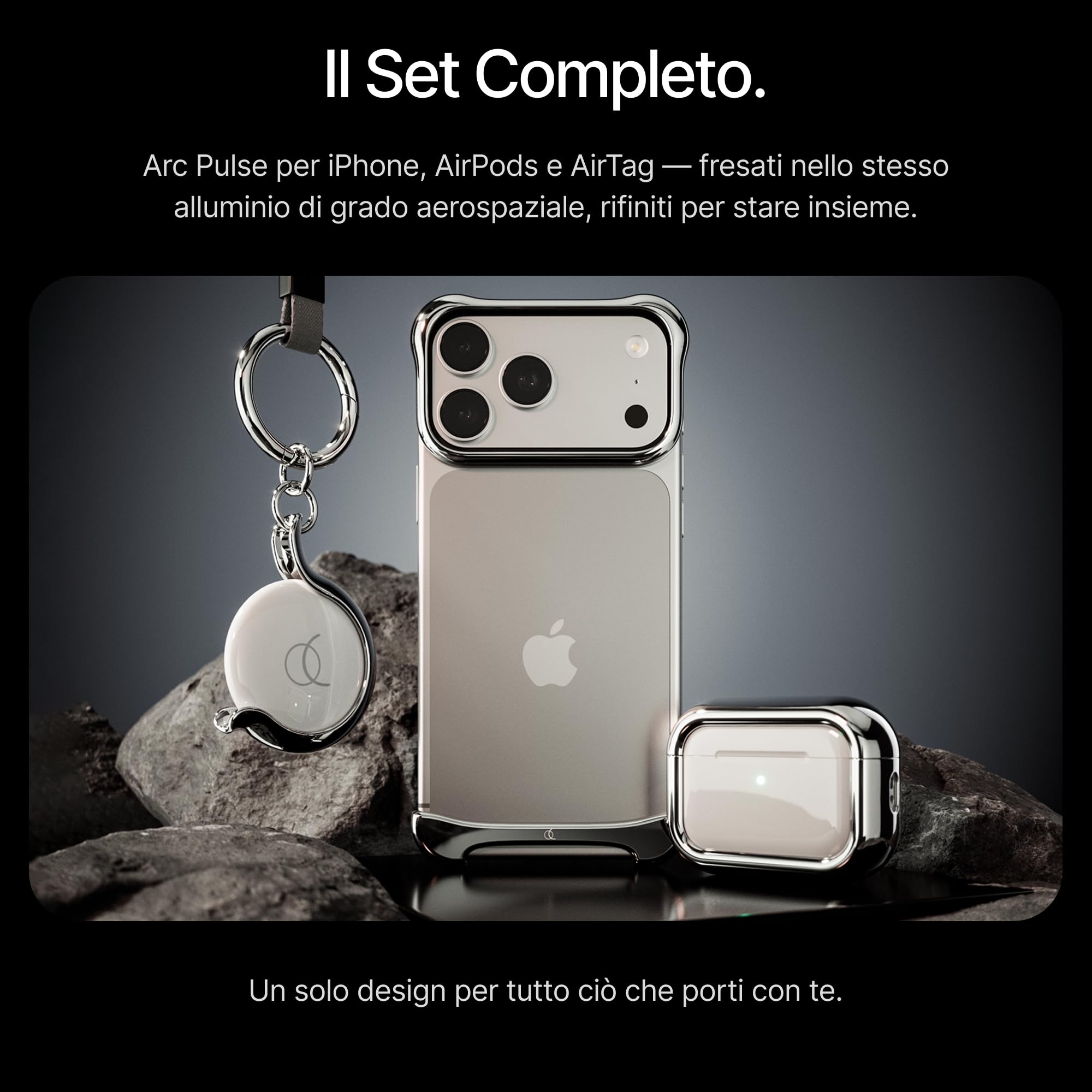 Arc Pulse Compatibile con iPhone Air Custodia (2025), Protezione Minimalista Antiurto, Guscio in Alluminio Aerospaziale + Inserti in Elastomero, Facile da Applicare 6,5”