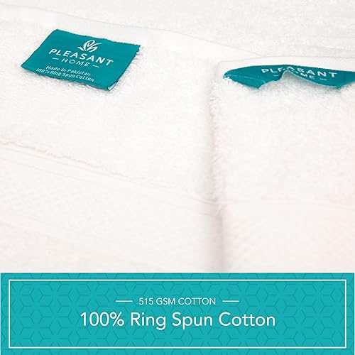 Miniatura 4 de Pleasant Home - Juego de 6 toallas de baño (24 x 50 pulgadas), 100% algodón, 17.64 ozm, ligeras, suaves y absorbentes, para baño, para gimnasio,