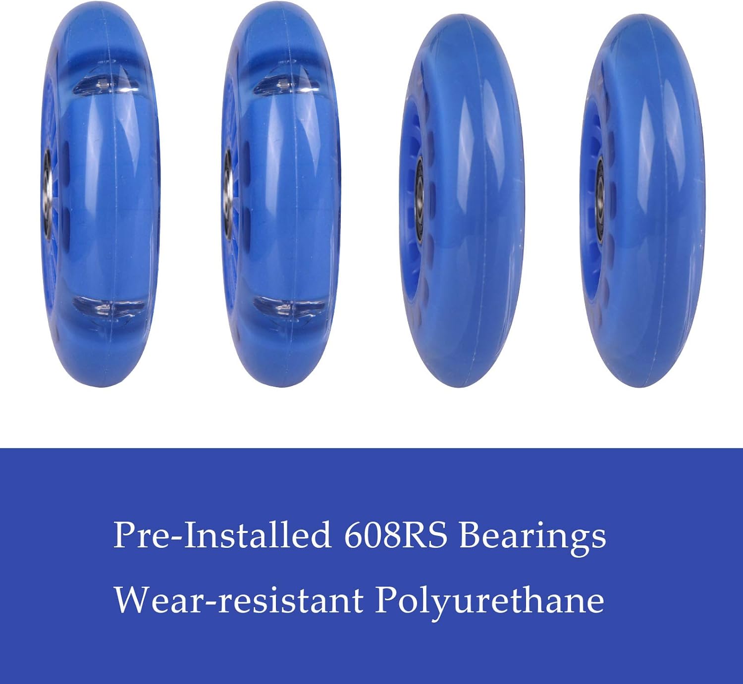 Wiggle Car Polyurethane Replacement Wheels Set Upgrade for Ride-on Toys (Dark Blue)